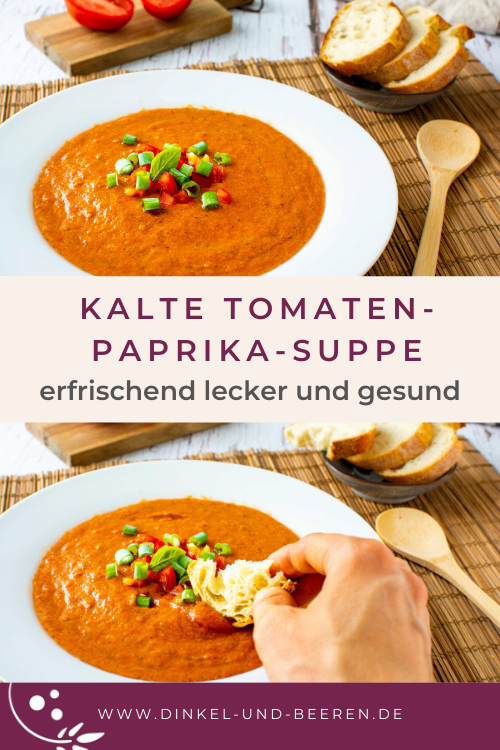 Kalte Tomaten-Paprika-Suppe gesund einfach
